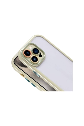 Mobilteam İphone Uyumlu 15 Pro Max Kılıf Kamera Korumalı Renkli Kenar Ve Çerçeve Tasarımlı Vi Mürdüm