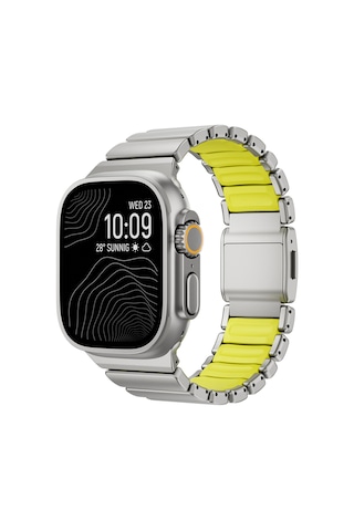 Watch Ultra 49mm Zore Krd-152 Titanyum Silikon Kordon - Gri-yeşil