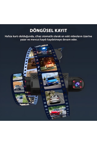 İdragon S23q 4 Kameralı Full Hd Araç Kayıt Sistemi - Wi-fi, Gece Görüşlü, G-sensörlü
