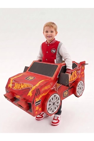 Kardinno Hot Wheelss Eğitici Oyuncak Karton Giyilebilir Çocuk Kostümü Etkinlik Parti Kostümü kırmızı
