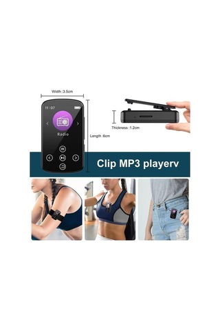 Flybuy Bluetooth 5.4 Kablosuz Mp3 Çalar - 1.5 İnç Dokunmatik Ekran, Fm Radyo, Ses Kayıt, Spor Ve Seyahat İçin Taşınabilir Müzik Çalar