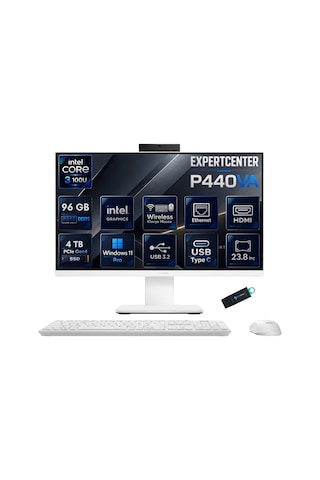 Asus ExpertCenter P440VA P440VA-KC38512W0DRNP36 Core 3-100U 96 GB 4 TB SSD 23.8'' W11P All In One Bilgisayar