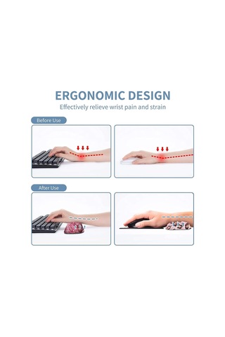 Ergonomik Mouse Pad Klavye Bilek Desteği, Ofis Oyun Çalışma Bilgisayarları İçin Kaymaz Kauçuk Taban, Kolay Yazma