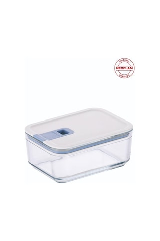Neoflam Perfect Seal Dikdörtgen Cam Saklama Kabı Bej 1100 ML Bej