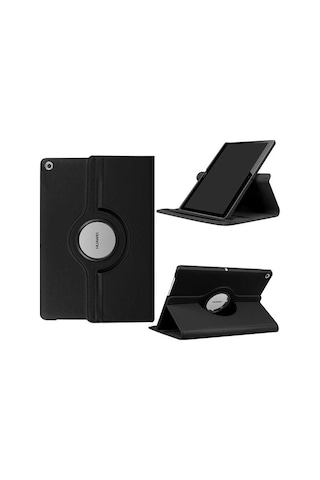 Huawei Uyumlu T3 7 Inc Zore Dönebilen Standlı Kılıf-Siyah