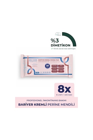 Bariyer Kremli Perine Bölgesi Temizleme Pedi/mendili 50'li - 8 Adet Bariyer Kremli Perine Bölgesi Temizleme Pedi/mendili 50'li - 8 Adet