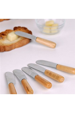 Cemre 6'lı Ahşap Sap Tereyağ Bıçağı Ahşap