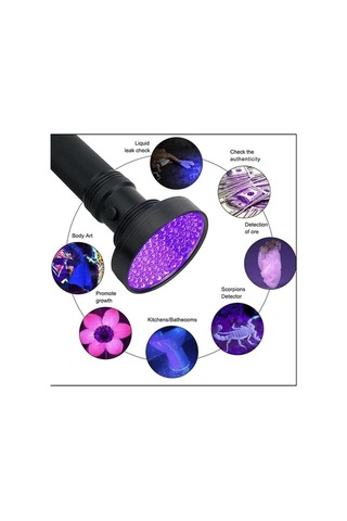 Tongxida 100 Led 395nm Uv Fener - Ev Ve Otel Kullanım İçin Mükemmel Evcil Hayvan Ve Para Uv Feneri Siyah