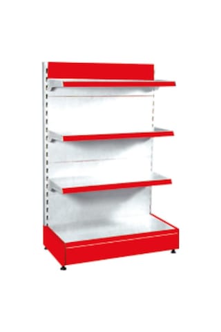 Mekoraf 1.Kalite Tek Taraflı Market Rafı H:135Cm 4 Katlı Beyaz