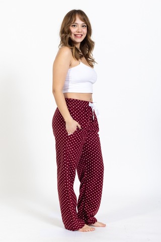 Kadın Polar Kışlık Eşofman Alt Waynap Polar Alt- Bordo