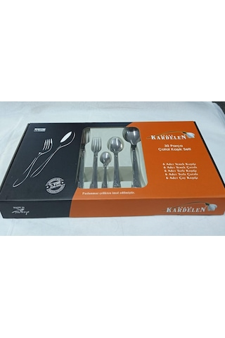 Kardelen 6 Kişilik 30 Parça Yıldız Model Kaşık Çatal Seti Çelik