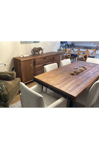 Deryawood Doğal Ahşap Yemek Masası-80x140