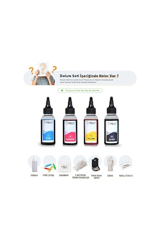 Canon Pixma E204 E304 E3140 E3340 E4240 Uyumlu Kartuş Dolum Seti