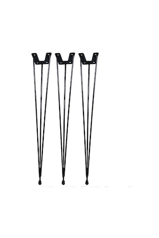 Firkete Tel Sehpa Ayağı Siyah (3 adet - 54 cm.)