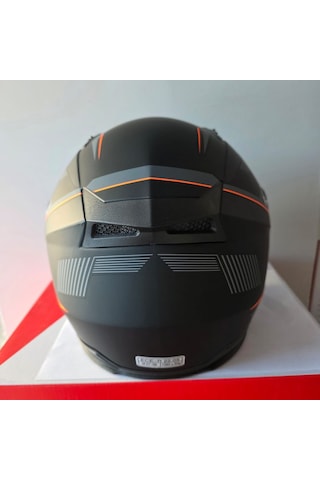 Çenesiz Kask Jk-512 Vizörlü Şeffaf Camlı Gri Turuncu M Mat Siyah - Turuncu M