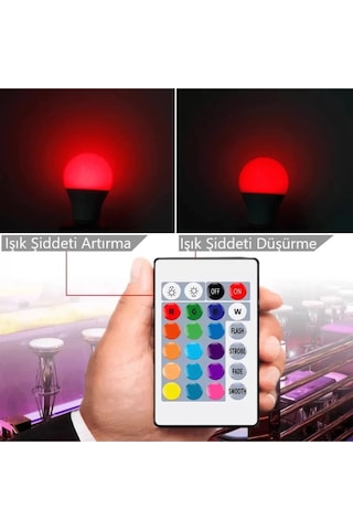 Korçam Uzaktan Kumandalı 10w E27 Duy Rgb Led Ampul