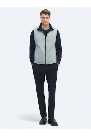 Kip Lacivert Regular Fit Dik Yaka Casual Dokuma Spor Yelek Lacivert