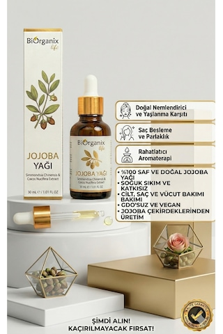Life Saf Jojoba Yağı 20 Ml %100 Doğal Soğuk Sıkım, Cilt Ve Saç Nemlendirici Bakım Diğer