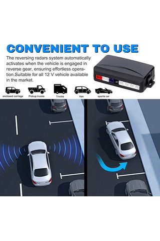 Suofeng "4 Sensörlü Park Sensörü Sistemi - Lcd Ekranlı, Bip Sesli, 2.5m Mesafe Algılama, Kolay Montaj"