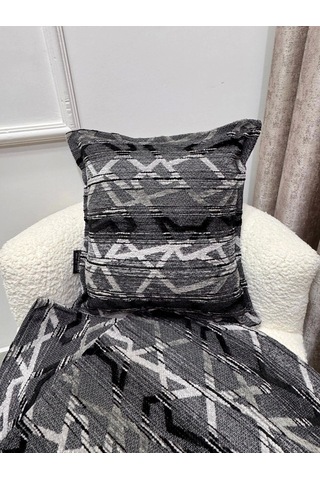 Nivemeshome Kırlent Kılıfı 45x45 Mateo 67-01 Antrasit Gri Antrasit Gri