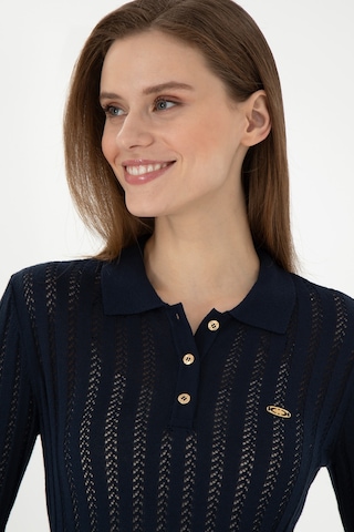 U.S. Polo Assn. Kadın Lacivert Polo Yaka Kazak 50293129-VR033