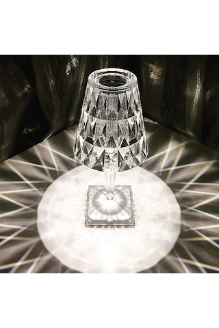 Kristal Led Şarjlı Masa Üstü Lamba Çok Renkli