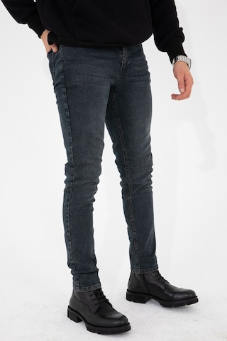 Erkek Taşlamalı Antrasit Slim Fit Likralı Esnek Jeans Kot Pantolon (492242320)