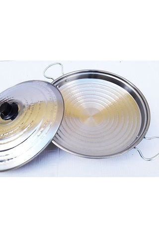 Kavurma Sacı. Kapaklı Saç Kavurma Tavası. Paslanmaz Krom 40 Cm