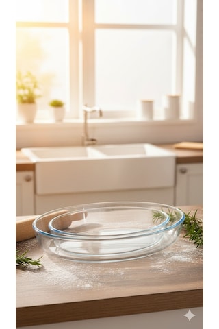 Masterchef Elite 2'li Sade Oval Servis Tabağı,salata Kasesi, Sunumluk, Tabak Ve Fırın Kabı Saydam