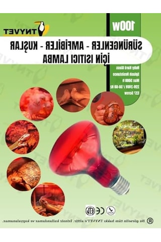 Kızılötesi Isıtıcı Lambalar, 100 Watt İle Sürüngenler İçin