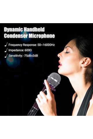 Neevoyu Kırmızı El Tipi Dinamik Kondansatör Mikrofonu - 4.5m Kablolu, 6.35mm Plug, Karaoke/konser/söyleşi İçin Yüksek Hassasiyetli Ses Alımı