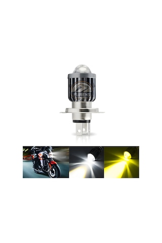 H4 Zenon 3 Fişli Motorsiklet Farı Çift Devre Uzun Kısa 12v Tek Adet Fiyatıdır