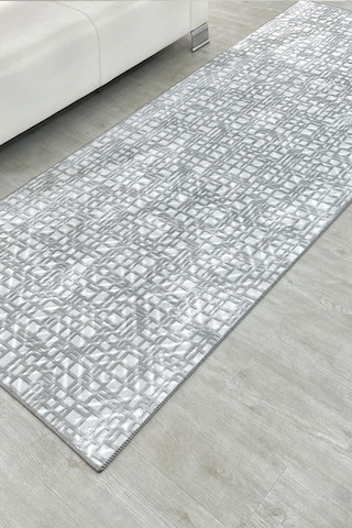 Lüle Halı Petek Dokulu Düz Renk Kaymaz Taban Yolluk Halı Lsmpebej1