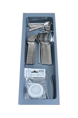 Mutfak Çekmece Içi Tek Bölmeli Kaşıklık, Antrasit, 16cm X 48cm Antrasit