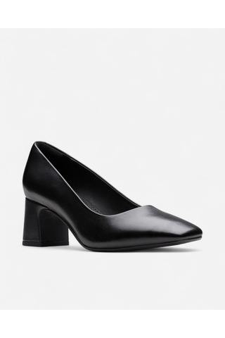 Clarks Fernie Court Black Leather, M 3 Kadın Siyah Topuklu Ayakkabı 26183032 siyah