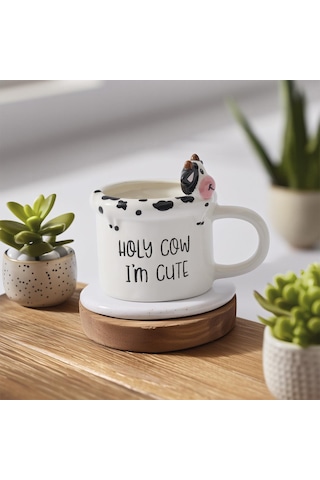 Aryıldız Aryıldz Mood İnek Figürlü Kupa 315ml 278338 Beyaz