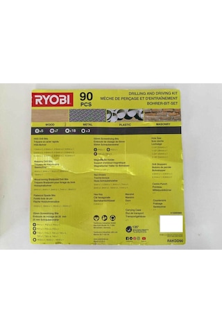 Ryobi Set Vidalama Delme Uç Seti 90 Parça Rakdd90 Rakdd90