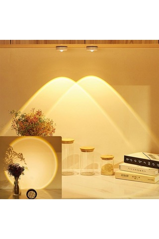 Led Kablosuz Günbatımı Lambası Gece Işığı Projektör  Led Işıkları Sıcak Beyaz Çok Renkli