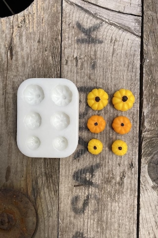 Kabak Mini Altılı Mum Kalıbı Silikon 50 x 22