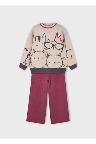 Mayoral Kız Çocuk Triko Takım 4583 Bordo