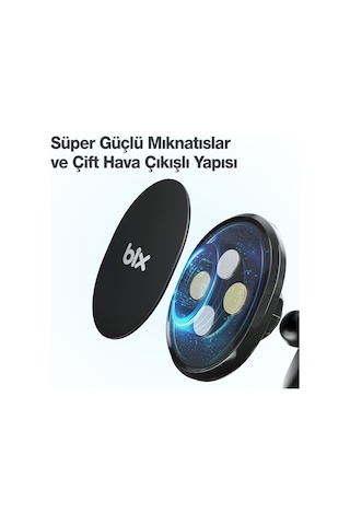 Bix Bxch6 Çift Havalandırma Klipsli 360 Araç İçi Telefon Tutucu