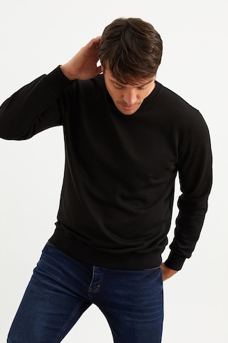 Mysport 5010 Erkek Bisiklet Yaka Baskılı Sweatshirt-siyah Siyah