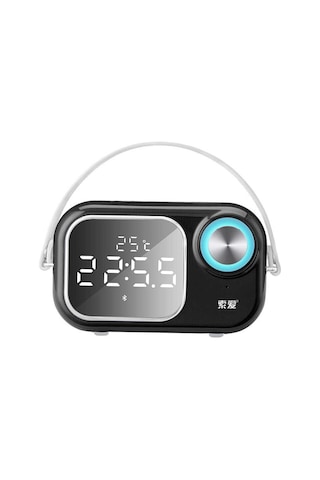Soaiy E16 Taşınabilir Kablosuz Bluetooth Hoparlör - Dijital Saat & FM Radyo & USB & Hafıza Kartı - ZORE-219473