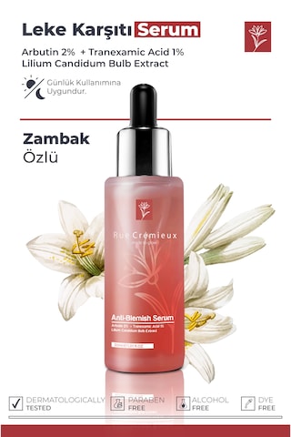 Leke Karşıtı Arbutin Zambak Özlü Cilt Bakım Serumu 30 Ml Arbutin %2 Tranexamic Acid %1 - Tk