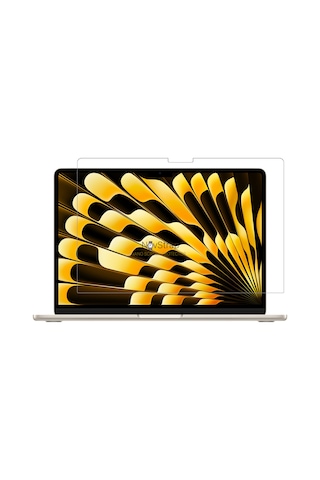 Novstrap Apple Uyumlu MacBook Air M3 Çip 2024 13.6 İnç A3113 İle Ekran Koruyucu Parlak Nano Film