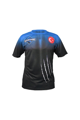 Dosmai Panther Power Dijital Baskılı Spor T-shirt Mavi Pst007