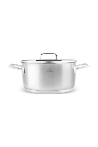 Emsan Grace İndüksiyon Tabanlı Çelik Tencere 20 Cm Gümüş