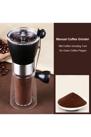 Wezone Ev Kullanıma Çok Amaçlı El Vinçli Değirmen - Kahve, Zeytin, Biber Ve Taneler İçin Ayarlanabilir Pürüzlü/fincan Toz Üretimi - Cam Ve Paslanmaz Çelik Gövde Diğer