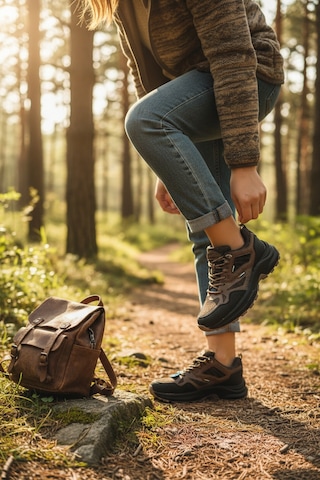 Enoch Erkek Kahverengi Su İtici Outdoor Trekking Ayakkabısı - Kaymaz Taban Kamp Botu Kahve