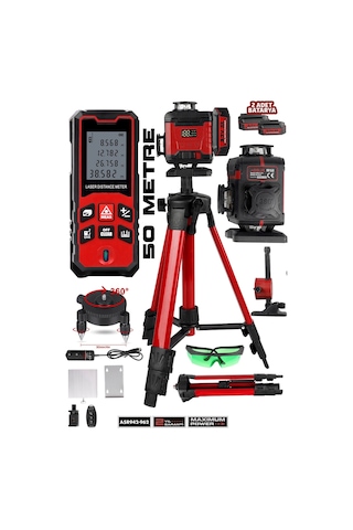 Lazer Metre + 360 16 Köşe Otomatik Hizalama Tripod'lu Lazer Metre Hizalama-3179